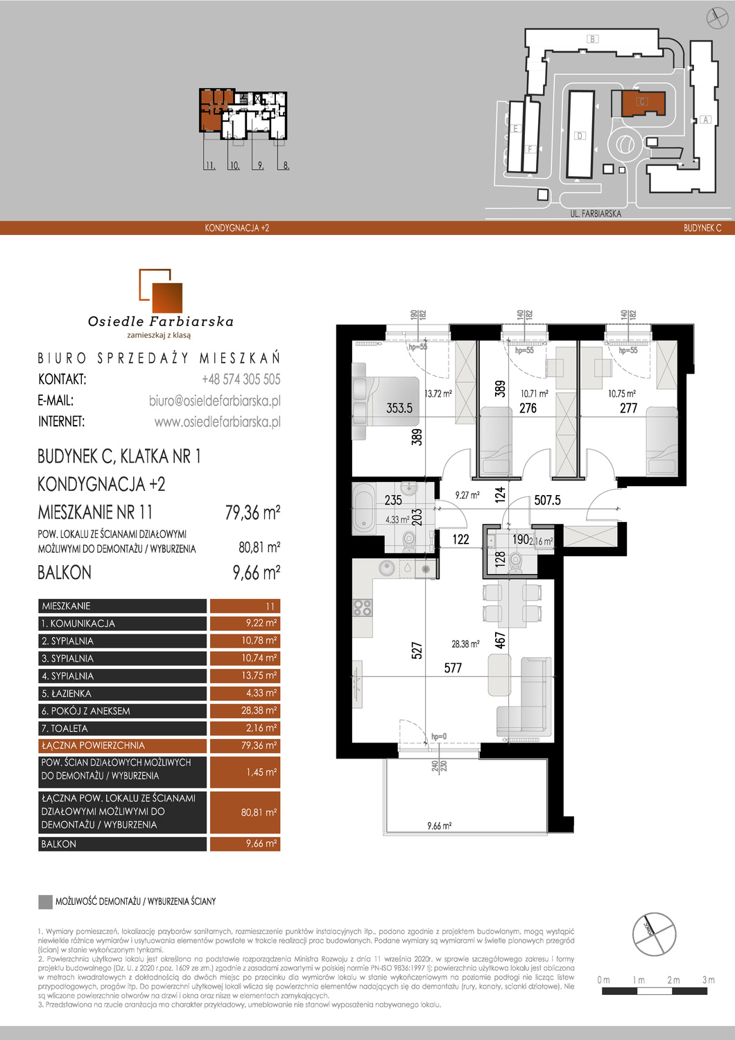 Karta z rzutem: Mieszkanie 11 / Budynek C